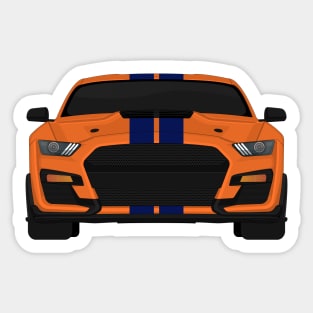 Shelby GT500 2020 Twister-Orange + Kona-Blue Stripes Sticker